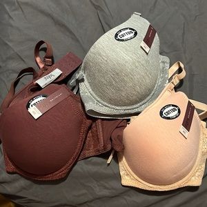 3 Cotton bras, multi color